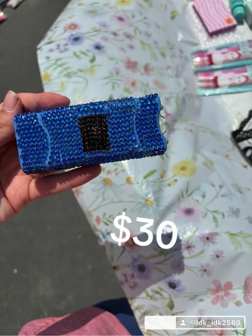 Amazon Essentials Turquoise Rhinestone Phone Wallet Case - Picture 2 of 2
